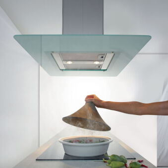 Hottes décoratives îlot Glem GHI91IX Verre galbé / Inox - Achat/Vente