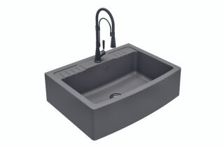 Timbre d'office Titanium - Evier &agrave; poser Esprit Chambord 1 grand bac coloris Gris Titanium