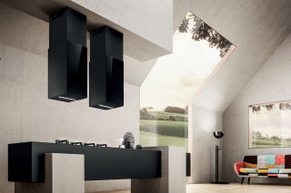 Haiku Island Noir - Hotte en &icirc;lot Elica Haiku 32 cm coloris Verre noir