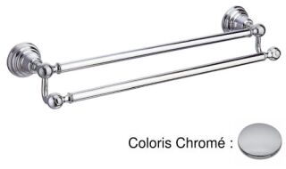 Porte-serviettes double 72 cm MUSEO - CA21751 Chrom&eacute;