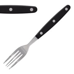 Fourchettes &agrave; viande Olympia manche noir (lot de 12)