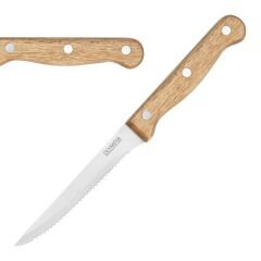 Couteaux &agrave; viande manche en bois d'acacia 100% FSC Olympia (Lot de 12)