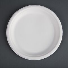 Assiettes en bagasse compostables Fiesta Compostable 26 cm (lot de 50)