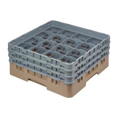 Casier &agrave; verres 16 compartiments Camrack Cambro beige hauteur max 174mm