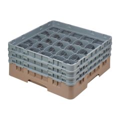 Casier &agrave; verres 25 compartiments Camrack Cambro beige hauteur max 174mm