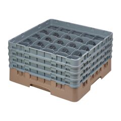 Casier &agrave; verres 25 compartiments Camrack Cambro beige hauteur max 215mm