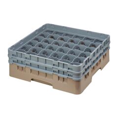 Casier &agrave; verres 36 compartiments Camrack Cambro beige hauteur max 133mm