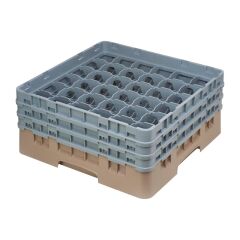 Casier &agrave; verres 36 compartiments Camrack Cambro beige hauteur max 174mm