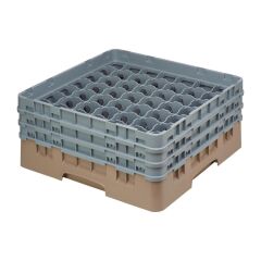 Casier &agrave; verres 49 compartiments Camrack Cambro beige hauteur max 174mm