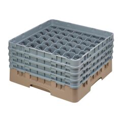 Casier &agrave; verres 49 compartiments Camrack Cambro beige hauteur max 215mm