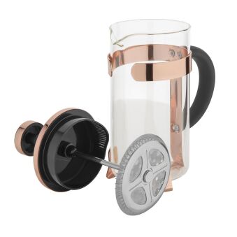 Cafeti&egrave;re &agrave; piston contemporaine inox Olympia cuivre 3 tasses