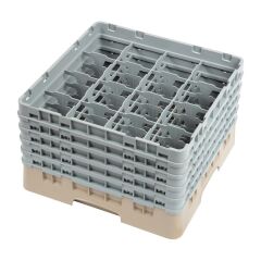 Casier &agrave; verres 16 compartiments Camrack Cambro beige hauteur max 257mm