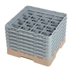 Casier &agrave; verres 16 compartiments Camrack Cambro beige hauteur max 298mm