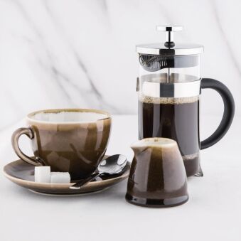 Cafeti&egrave;re &agrave; piston en acier inoxydable Olympia 3 tasses