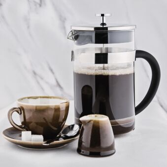 Cafeti&egrave;re &agrave; piston en acier inoxydable Olympia 12 tasses
