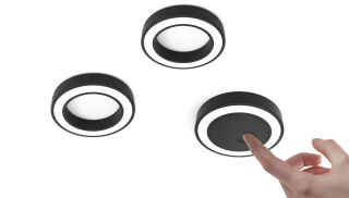 Kit 3 Logan Noir - Kit Logan - 3 spots à poser avec interrupteur coloris Noir + câblage + convertisseur